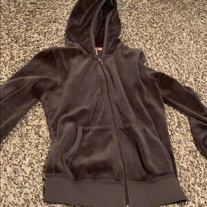 Juicy dark grey velour hoodie size small